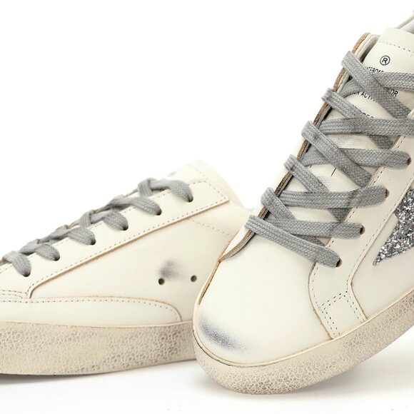 Golden Goose Super - Star Mens Low - Top Grey Heel Panel Sneakers - Picture 8 of 8